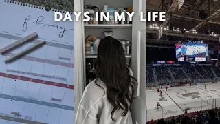 DAYS IN MY LIFE - organizing my space, February calendar planning, new sneakers & hockey game!