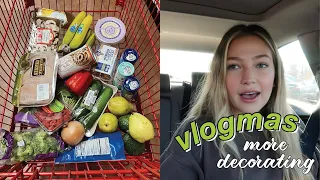 vlogmas: christmas decor shopping + trader joe's haul | maddie cidlik