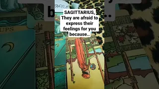 SAGITTARIUS, THEY'RE AFRAID TO EXPRESS THEIR FEELINGS FOR YOU BECAUSE.. #tarot #sagittarius