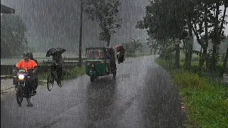 Heavy Rain In A Beautiful Village | The Weather Changes Drastically - Heavy Rain In Sylhet