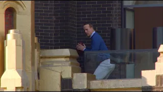 Peyton Manning Throws a Football Off Skyscraper
