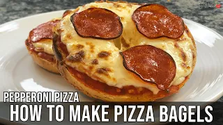 Make Pepperoni Pizza Bagels for the Best Breakfast EVER!