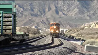 TRAINS RACING UP THE WORLD FAMOUS CAJON PASS