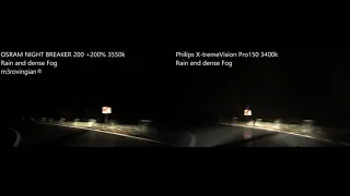 OSRAM NIGHT BREAKER 200 vs Philips X-tremeVision Pro150 on Rain