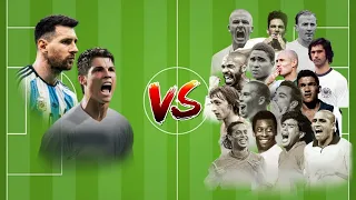 Ronaldo and Messi vs old Legends 🔥🔥(Pele,Maradona, Zidane....)