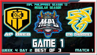 AP BREN vs ONIC PH - GAME 1 | MPL Philippines Season 13 Week 4 Day 2 Match 1 (Best of 3) | CEMASTER