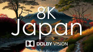 8K HDR 60fps Dolby Vision with Calming Sounds (Flying Over Japan)