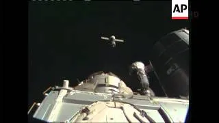 4:3 Russian supply shuttle docks at the International Space Station