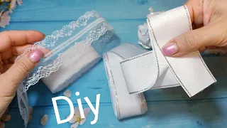 Белые нарядные школьные бантики 🎀 нарядно и празднично 🎀diy handmade, канзаши на 1 сентября