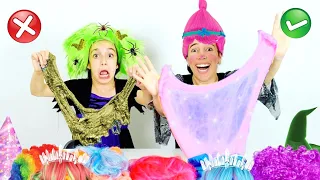 NÃO ESCOLHA A PERUCA ERRADA DE SLIME - DESAFIO de HALLOWEEN ★ Perucas misteriosas com a Mamãe