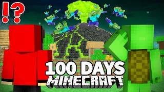 100 Days of Survival Near a Zombie Volcano in Minecraft - Maizen JJ and Mikey