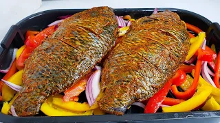 Super Juicy Grilled Tilapia with Peppers and Crispy Butter Potatoes Recipe