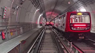 Lyon Metro Line B Cab Ride : Charpennes/St Genis Laval