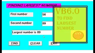 To Find Largest Number Using VB6.0//English//using if statement