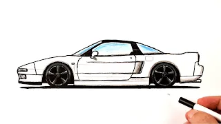 How to draw a car Honda NSX
