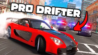 Pro Driver Escapes Cops In GTA5 RP