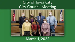 Iowa City City Council Meeting of March 1, 2022