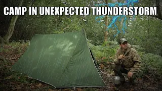 camping in huge storm with a vintage tent