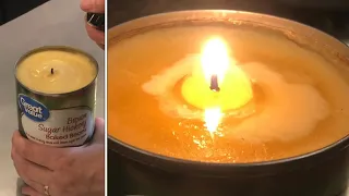 making “hybrid” wax/tallow CANDLES 🕯 (hamburger grease) very low cost