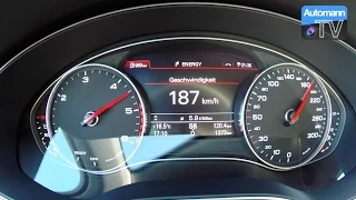 2015 Audi A6 Facelift 2.0 TDI (190hp) - 0-220 km/h acceleration (60fps)