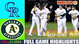 Oakland Athletics Vs. Colorado Rockies May 23 , 24 GAME HIGHLIGHTS | MLB Season 2024