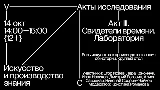 Роль искусства в производстве знания об истории. Акты исследования (III). Свидетели времени