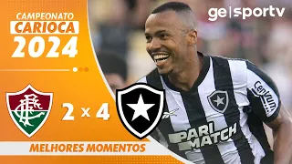 FLUMINENSE 2 X 4 BOTAFOGO | MELHORES MOMENTOS | 11ª RODADA CAMPEONATO CARIOCA 2024 | ge.globo