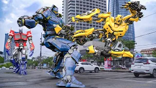TRANSFORMERS: Optimus and Bumblebee vs Gipsy Jaeger Robot War - Future Technology VFX 23nd Century
