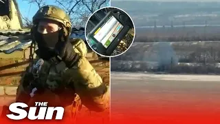 Ukrainian artillery strikes Russians with help of air reconnaissance drone