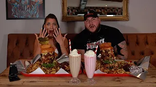 THE MONSTER BURGER THAT NO ONE COULD COMPLETE ft.THE GYM REAPER | @LeahShutkever