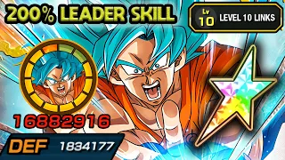 200% LEADER SKILL! 100% PHY SSB GOKU LEVEL 10 LINKS SHOWCASE! Dragon Ball Z Dokkan Battle