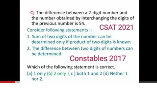 Consider following statements :- digits of the number can be determined only if product of two ...