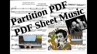 S. Gainsbourg Initials B.B. part. 2 - Cover Piano (Tutorial + Partition PDF/Piano PDF Sheet Music)