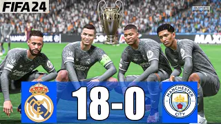 FIFA 24 - MESSI, RONALDO, MBAPPE, NEYMAR, ALL STARS | REAL MADRID 18-0 MANCHESTER CITY UCL FINAL