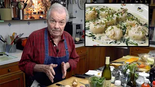 Scallops in Cream on Spinach with Jacques Pepin