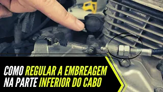 Como Regular a Embreagem da moto na parte inferior do cabo de embreagem