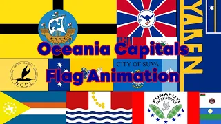 Oceania Capitals Flag Animation