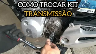 COMO TROCAR KIT TRANSMISSÃO DA MOTO EM CASA