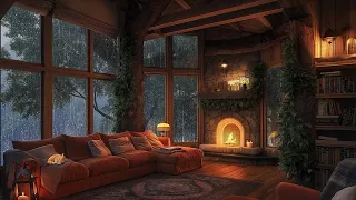 Cozy Reading Nook by Window - Rainy Night on the Mountain Retreat for a Relaxing Sleep