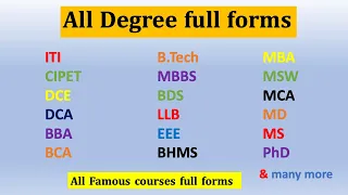 Courses full forms | all degree full form | full form of all educational degree- full form