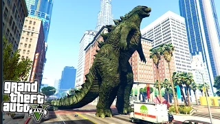 Can Godzilla Destroy Los Santos!? (GTA 5 Mods)