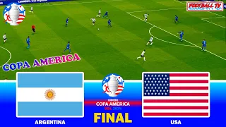 Argentina vs USA - Final Copa America 2024 | Full Match All Goals | PES Gameplay PC