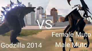 Godzilla 2014 VS Female Muto & Male Muto | Kaiju Universe