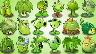 (Plants vs Zombies 2) Pvz2 All GREEN Plants Power-Up! vs Zombies 2