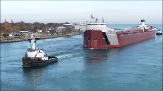 ROGER BLOUGH - Towed Downbound Port Huron, Michigan 10-30-2022