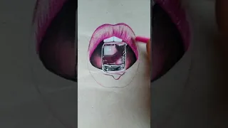 How to draw Ice cube lips| Ice cube lips drawing easy step-by-step