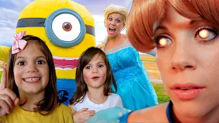 Cinderella Comes to LIFE in Magic Play Time with Elsa, Anna, Tiana, Tinker Bell, and Minions!