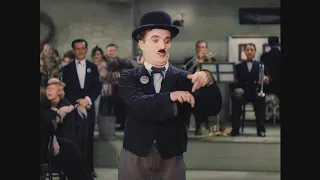 Chaplin Nonsense Song in Modern Times - AI Colorized and Upscaled