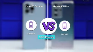 Samsung S21 Ultra vs iPhone 13 Pro Max Battery Test