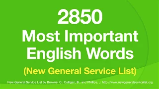 2850 Most Important English Words (NGSL) - With definitions in easy English